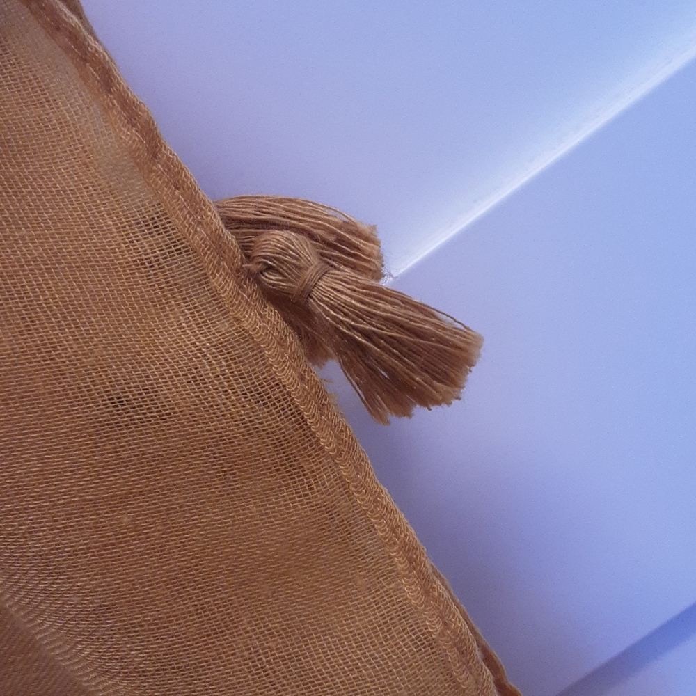 Mustard Color Summer Scarf with tassels